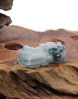 Baikalla Jewelry genuine jadeite carving With Nylon String Necklace Genuine Burmese White Blue-Green Jadeite Jade PiXiu Pendant Necklace