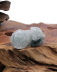 Baikalla Jewelry genuine jadeite carving Genuine Burmese White Blue-Green Jadeite Jade PiXiu Pendant Necklace