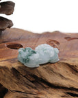 Baikalla Jewelry genuine jadeite carving Genuine Burmese Ice Blue-Green Jadeite Jade PiXiu Pendant Necklace