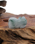 Baikalla Jewelry genuine jadeite carving Genuine Burmese Ice Blue-Green Jadeite Jade PiXiu Pendant Necklace