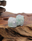 Baikalla Jewelry genuine jadeite carving Genuine Burmese Lavender Green Jadeite Jade PiXiu Pendant Necklace