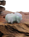 Baikalla Jewelry genuine jadeite carving Genuine Burmese Lavender Green Jadeite Jade PiXiu Pendant Necklace