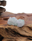 Baikalla Jewelry genuine jadeite carving Genuine Burmese Lavender Green Jadeite Jade PiXiu Pendant Necklace