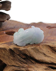 Baikalla Jewelry genuine jadeite carving Genuine Burmese Lavender Green Jadeite Jade PiXiu Pendant Necklace