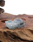 Baikalla Jewelry genuine jadeite carving Genuine Burmese Ice Blue-Green Jadeite Jade PiXiu Pendant Necklace