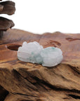 Baikalla Jewelry genuine jadeite carving Genuine Burmese White Blue-Green Jadeite Jade PiXiu Pendant Necklace