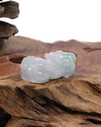 Baikalla Jewelry genuine jadeite carving Genuine Burmese White Green Jadeite Jade PiXiu Pendant Necklace