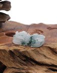 Baikalla Jewelry genuine jadeite carving Genuine Burmese White Blue-Green Jadeite Jade PiXiu Pendant Necklace