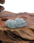 Baikalla Jewelry genuine jadeite carving Genuine Burmese Ice Blue-Green Jadeite Jade PiXiu Pendant Necklace