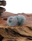 Baikalla Jewelry genuine jadeite carving Genuine Burmese Ice Blue-Green Jadeite Jade PiXiu Pendant Necklace