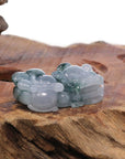 Baikalla Jewelry genuine jadeite carving Genuine Burmese Ice Blue-Green Jadeite Jade PiXiu Pendant Necklace
