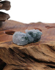 Baikalla Jewelry genuine jadeite carving Genuine Burmese Ice Blue-Green Jadeite Jade PiXiu Pendant Necklace