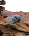 Baikalla Jewelry genuine jadeite carving Genuine Burmese Ice Blue-Green Jadeite Jade PiXiu Pendant Necklace