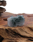 Baikalla Jewelry genuine jadeite carving Genuine Burmese Ice Blue-Green Jadeite Jade PiXiu Pendant Necklace