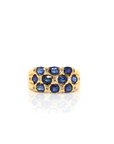 Baikalla Jewelry Gold Sapphire Ring 18k Yellow Gold Natural Blue Sapphire Ring with Diamonds
