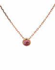 Baikalla Jewelry Gemstone Pendant Necklace Baikalla 18K Rose Gold Round Pink Tourmaline Pendant Necklace