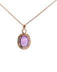 Baikalla Jewelry Gemstone Pendant Necklace 14k Rose Gold Genuine Amethyst Pendant Necklace