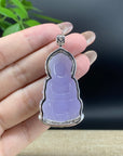 "Live" 18kw Gold Natural Lavender Jadeite Jade Guan Yin Pendant W/ Natural Diamonds" (07/01/25)