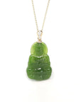 Baikalla Jewelry Gold Jade Pendant Baikalla™ 14K Yellow Gold Genuine Nephrite Green Jade Guanyin Pendant Necklace