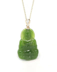 Baikalla Jewelry Gold Jade Pendant Baikalla™ 14K Yellow Gold Genuine Nephrite Green Jade Guanyin Pendant Necklace