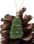 Baikalla Jewelry Gold Jade Pendant Baikalla™ 14K Yellow Gold Genuine Nephrite Green Jade Guanyin Pendant Necklace