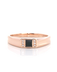 Baikalla Jewelry Gold Jadeite Jade Ring Baikalla™ "Classic Princess cut"Genuine Burmese Emerald Cut Black Jadeite Jade Engagement Ring
