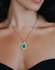 Baikalla Jewelry 18k Gold Jadeite Necklace 18K White Gold High-End Imperial Jadeite Jade Buddha Necklace with Diamonds