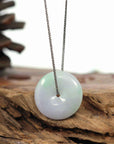 Baikalla Jewelry Jade Pendant Necklace Baikalla "Good Luck Button" Necklace Lavender Jadeite Jade Lucky Ping An Kou Pendant