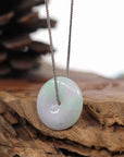 Baikalla Jewelry Jade Pendant Necklace Baikalla "Good Luck Button" Necklace Lavender Jadeite Jade Lucky Ping An Kou Pendant