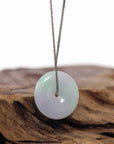 Baikalla Jewelry Jade Pendant Necklace Baikalla "Good Luck Button" Necklace Lavender Jadeite Jade Lucky Ping An Kou Pendant