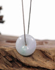 Baikalla Jewelry Jade Pendant Necklace Pendant Only Baikalla "Good Luck Button" Necklace Lavender Jadeite Jade Lucky Ping An Kou Pendant