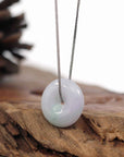 Baikalla Jewelry Jade Pendant Necklace Baikalla "Good Luck Button" Necklace Lavender Jadeite Jade Lucky Ping An Kou Pendant