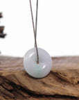 Baikalla Jewelry Jade Pendant Necklace Baikalla "Good Luck Button" Necklace Lavender Jadeite Jade Lucky Ping An Kou Pendant