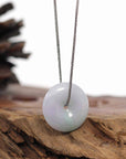 Baikalla Jewelry Jade Pendant Necklace Baikalla "Good Luck Button" Necklace Lavender Jadeite Jade Lucky Ping An Kou Pendant
