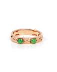 Baikalla Jewelry Jadeite Engagement Ring Baikalla™ "Orla" 18k Rose Gold Natural Imperial Jadeite Wedding Band