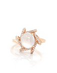 Baikalla Jewelry Jadeite Engagement Ring Baikalla™ 18k Rose Gold Natural Ice Jadeite Engagement Ring With Diamonds