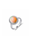 Baikalla Jewelry gold gemstone ring Baikalla™ "Alice" 18k Gold Oval Ethiopian Opal Ring w/Diamonds