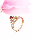 Baikalla Jewelry Gold Ruby Ring Baikalla™ 18k Rose Gold & Natural A Ruby ( 1/2 ct ) Ring With Diamonds