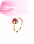 Baikalla Jewelry Gold Ruby Ring Baikalla™ 18k Rose Gold & Natural A Ruby (1/2 ct ) Ring With Diamonds