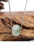Baikalla Jewelry Jade Pendant Necklace Baikalla™ "Good Luck Button" Necklace Real Ice Blue Green Jade Lucky KouKou Pendant Necklace