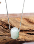 Baikalla Jewelry Jade Pendant Necklace Baikalla™ "Good Luck Button" Necklace Real Ice Blue Green Jade Lucky KouKou Pendant Necklace