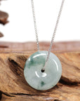Baikalla Jewelry Jade Pendant Necklace Baikalla™ "Good Luck Button" Necklace Ice Blue Green Jadeite Jade Lucky KouKou Pendant Necklace