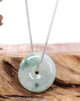 Baikalla Jewelry Jade Pendant Necklace Baikalla™ "Good Luck Button" Necklace Ice Blue Green Jadeite Jade Lucky KouKou Pendant Necklace
