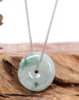 Baikalla Jewelry Jade Pendant Necklace Baikalla™ "Good Luck Button" Necklace Ice Blue Green Jadeite Jade Lucky KouKou Pendant Necklace