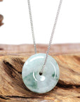 Baikalla Jewelry Jade Pendant Necklace Baikalla™ "Good Luck Button" Necklace Ice Blue Green Jadeite Jade Lucky KouKou Pendant Necklace
