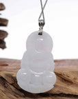 Baikalla Jewelry Jadeite Jade Buddha & Guanyin Genuine Burmese Lavender Jadeite Jade Guanyin Pendant Necklace
