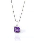 Baikalla Jewelry Silver Amethyst Necklace Amethyst Baikalla™ Classic Sterling Silver Natural Amethyst Citrine Pendant Necklace With CZ