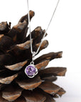 Baikalla Jewelry Silver Amethyst Necklace Baikalla™ Classic Sterling Silver Natural Amethyst Citrine Garnet Necklace With CZ
