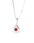 Baikalla Jewelry Silver Amethyst Necklace Baikalla™ Classic Sterling Silver Natural Amethyst Citrine Garnet Necklace With CZ