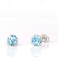 Baikalla Jewelry Silver Gemstones Earrings Baikalla™ Classic Sterling Silver Natural Swiss Blue Topaz Stud Earrings